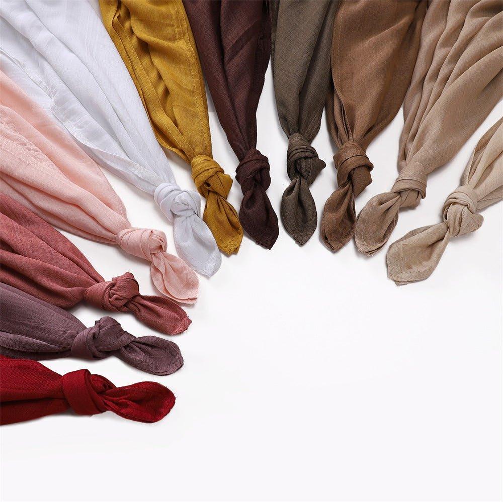 MH054 Hijab Rayon uni à large bord