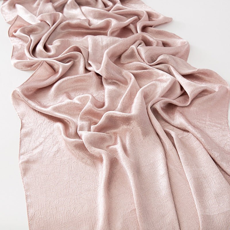 MH065 Satin Imitation Soie Froissé Brillant Écorce