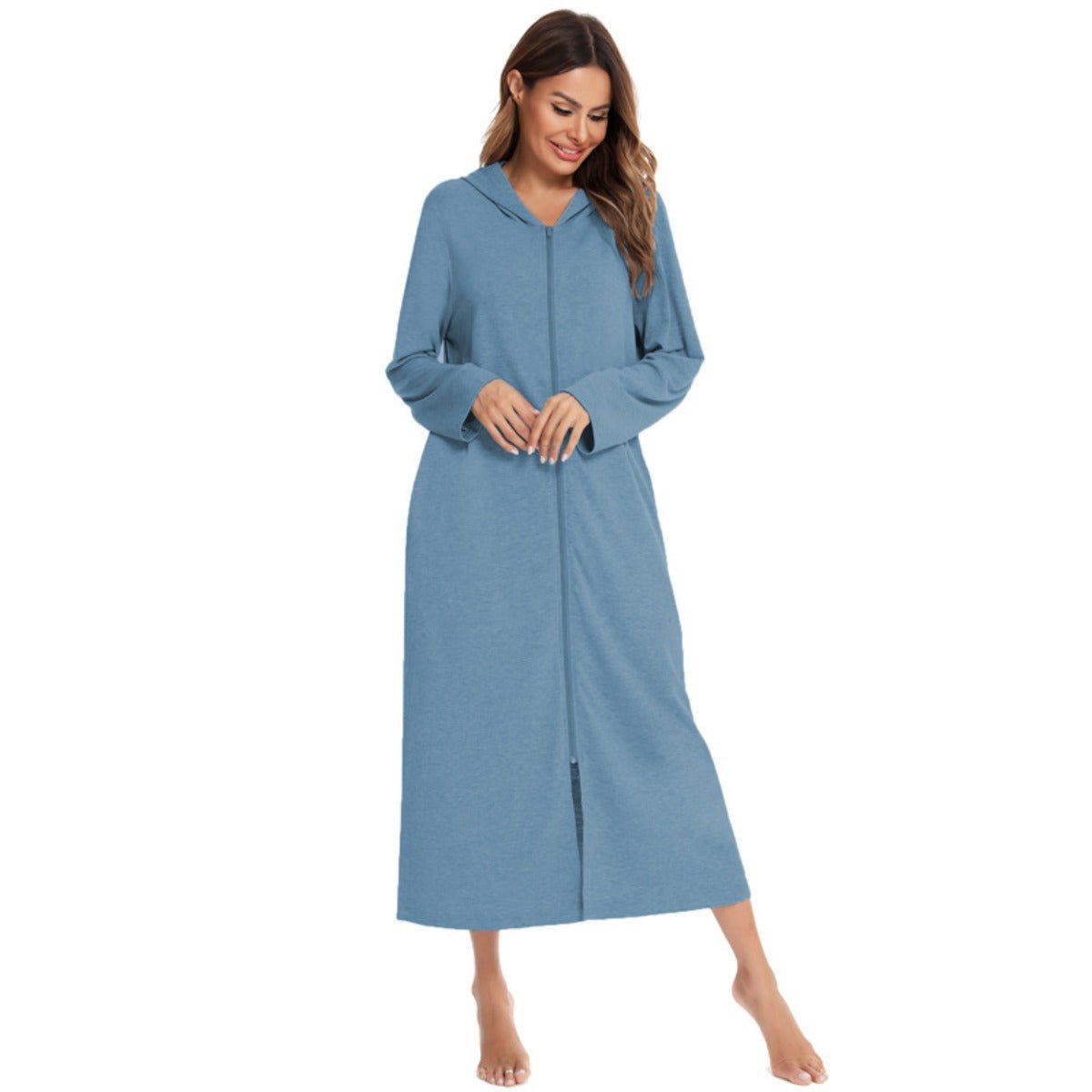 Cardigan long zippé et douillet avec poches | Confort Loungewear (MS110)