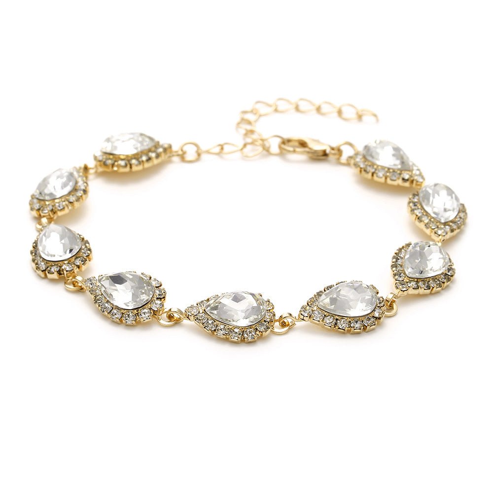 Collier et boucles d'oreilles pendantes MAC181 en zircons diamantés étincelants