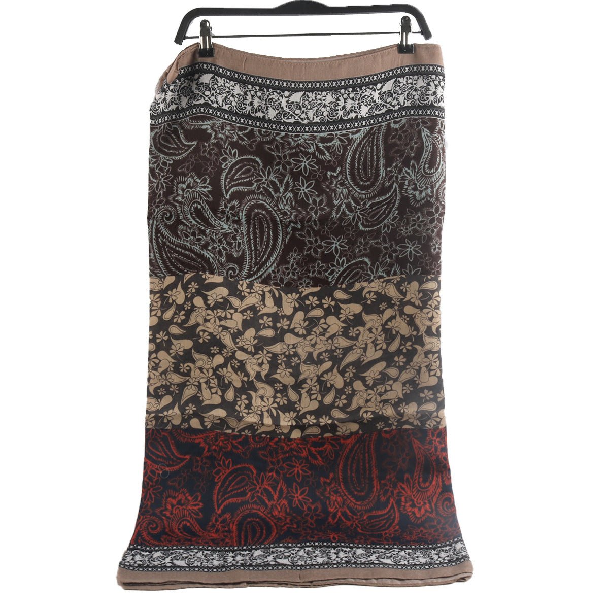 Écharpe Hijab Imprimé Paisley Toucher Cachemire | Châle 180x85cm à Franges avec Motifs Traditionnels (MH150)