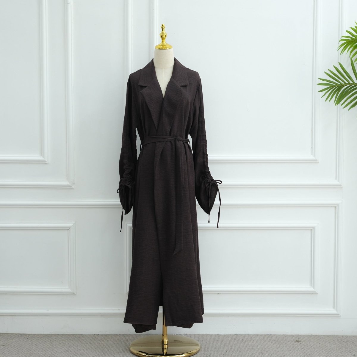 Blazer Cardigan ajusté à manches froncées | Veste ouverte en mélange de sergé (MOA246)