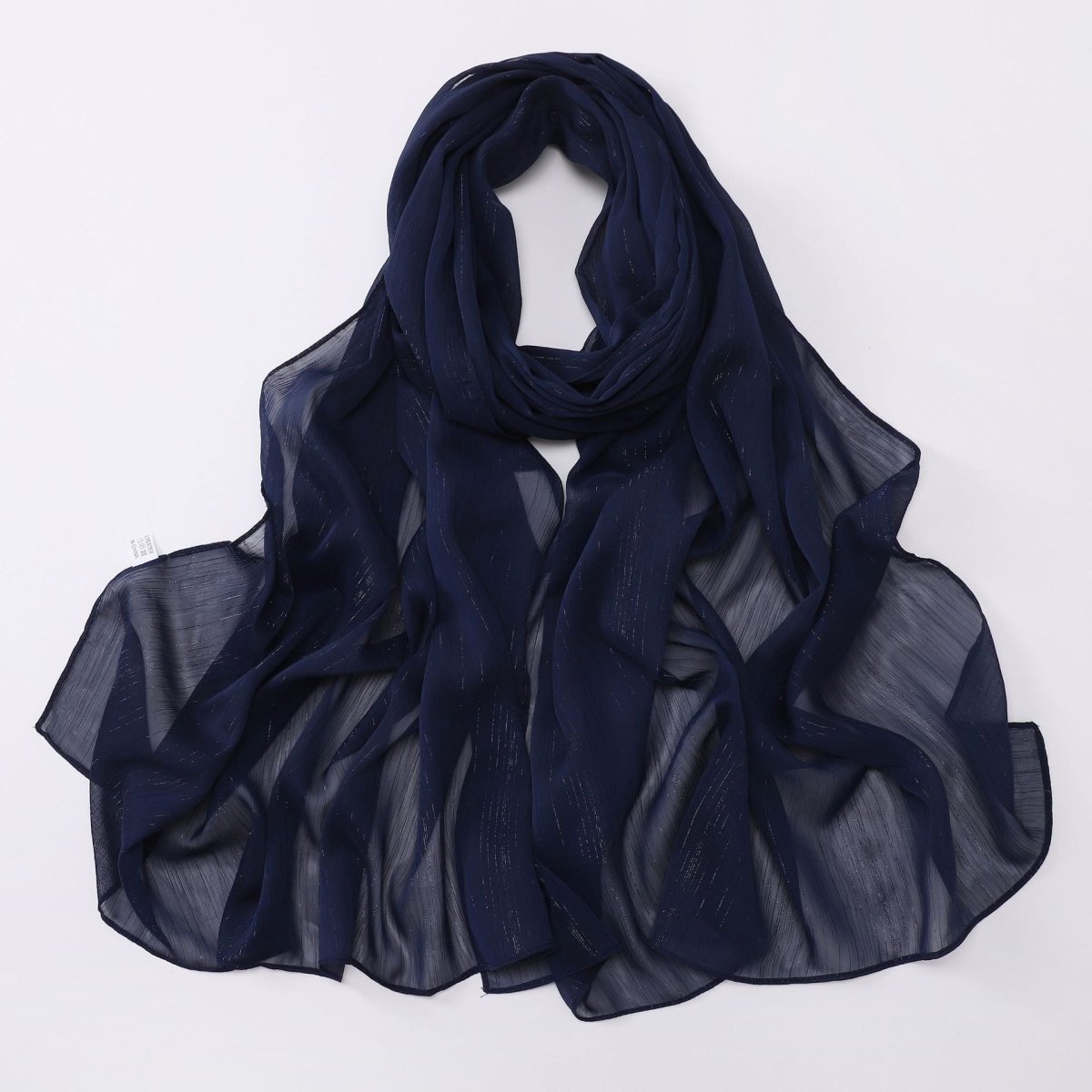 Foulard Effortless Grace Voile Chiffon Froissé Argenté (MH153)