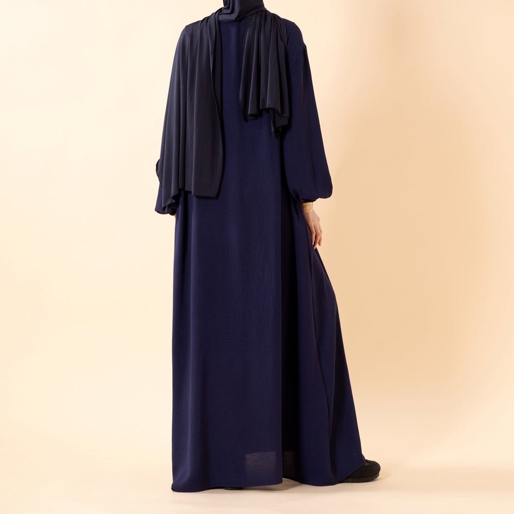 Abaya en crêpe avec poches sécurisées pour Omra (MA386)