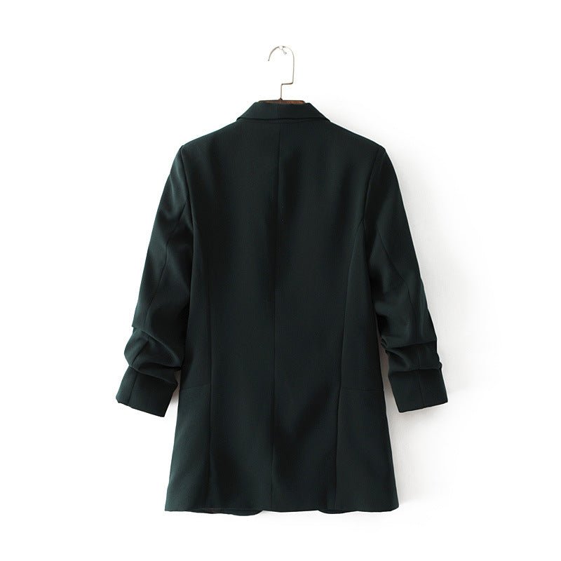 Blazer à manches froncées | Veste longue à manches trois-quarts (MS241)