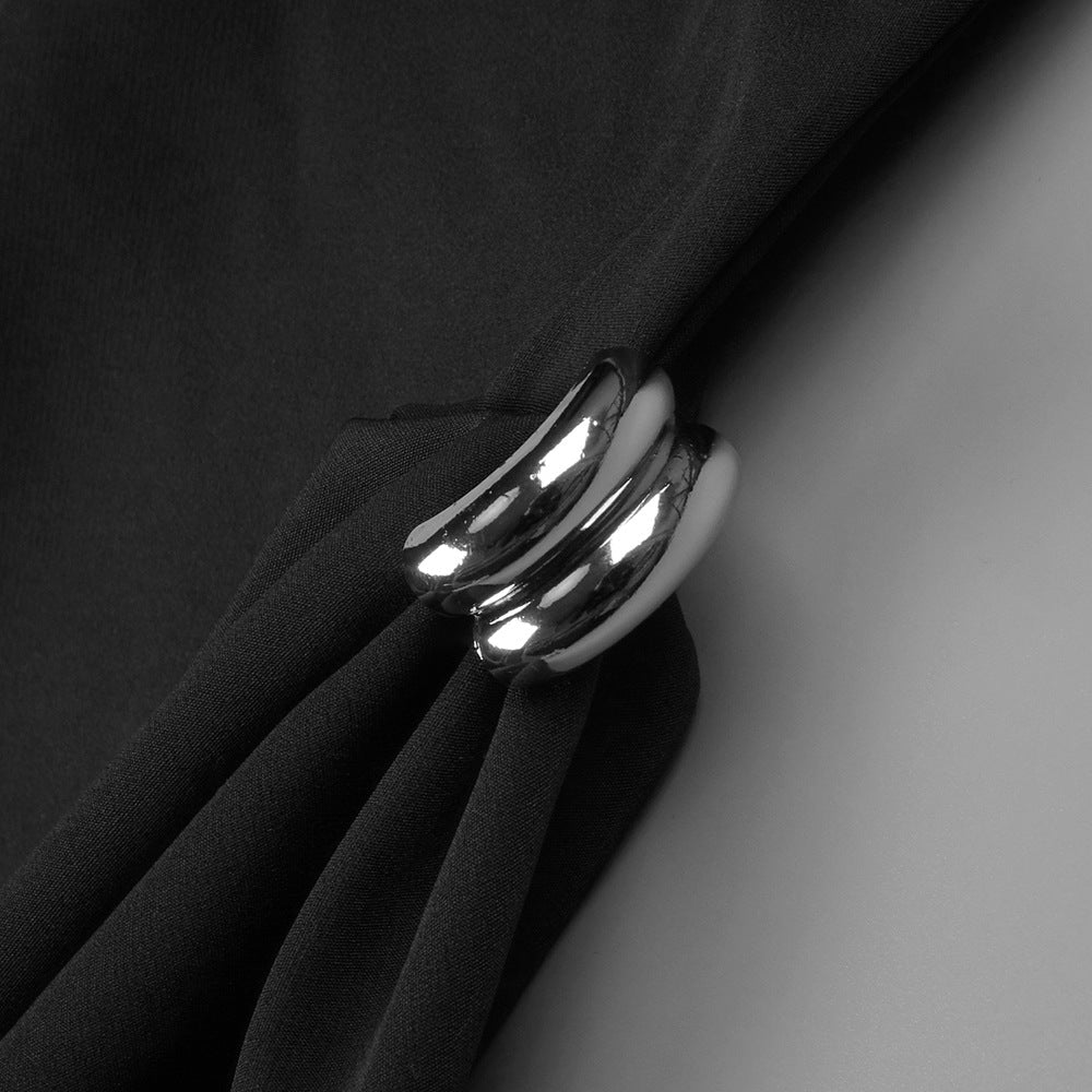 Robe Maxi Ajustée Sans Manches Minimaliste (MS382)