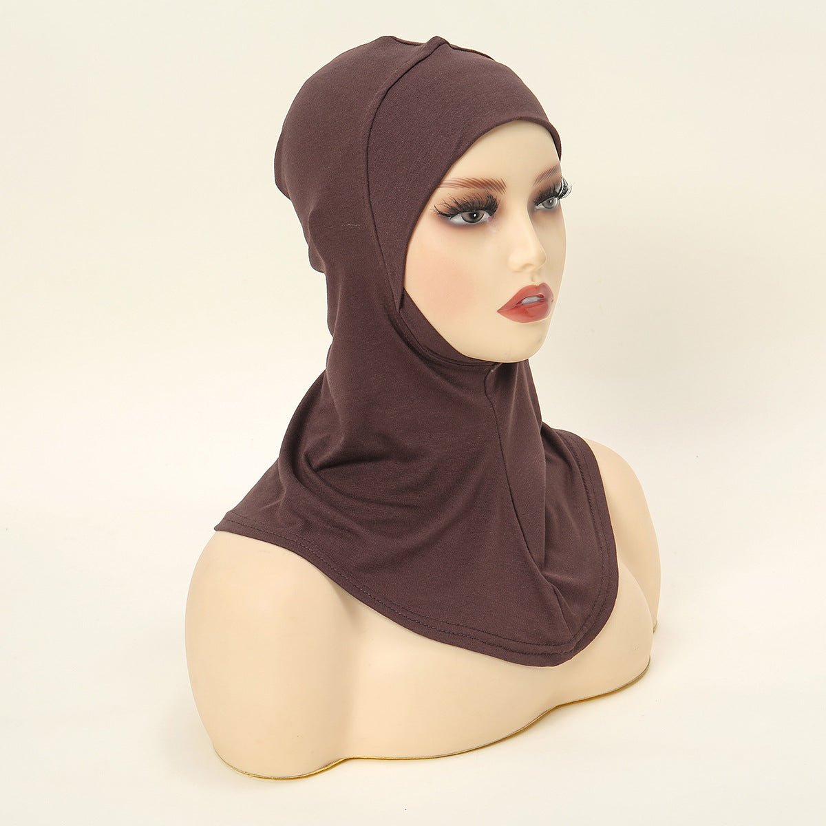 Bonnet sous-hijab en coton mercerisé premium simple couche de luxe, avec protection du menton (MH117)