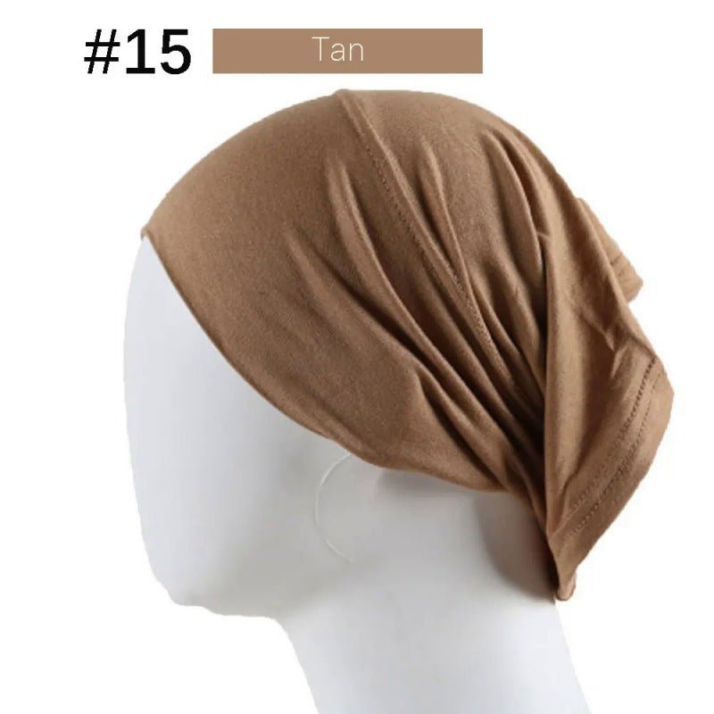 Bonnet Hijab en Coton Mercerisé | Bonnet Tube Extensible (MH198)