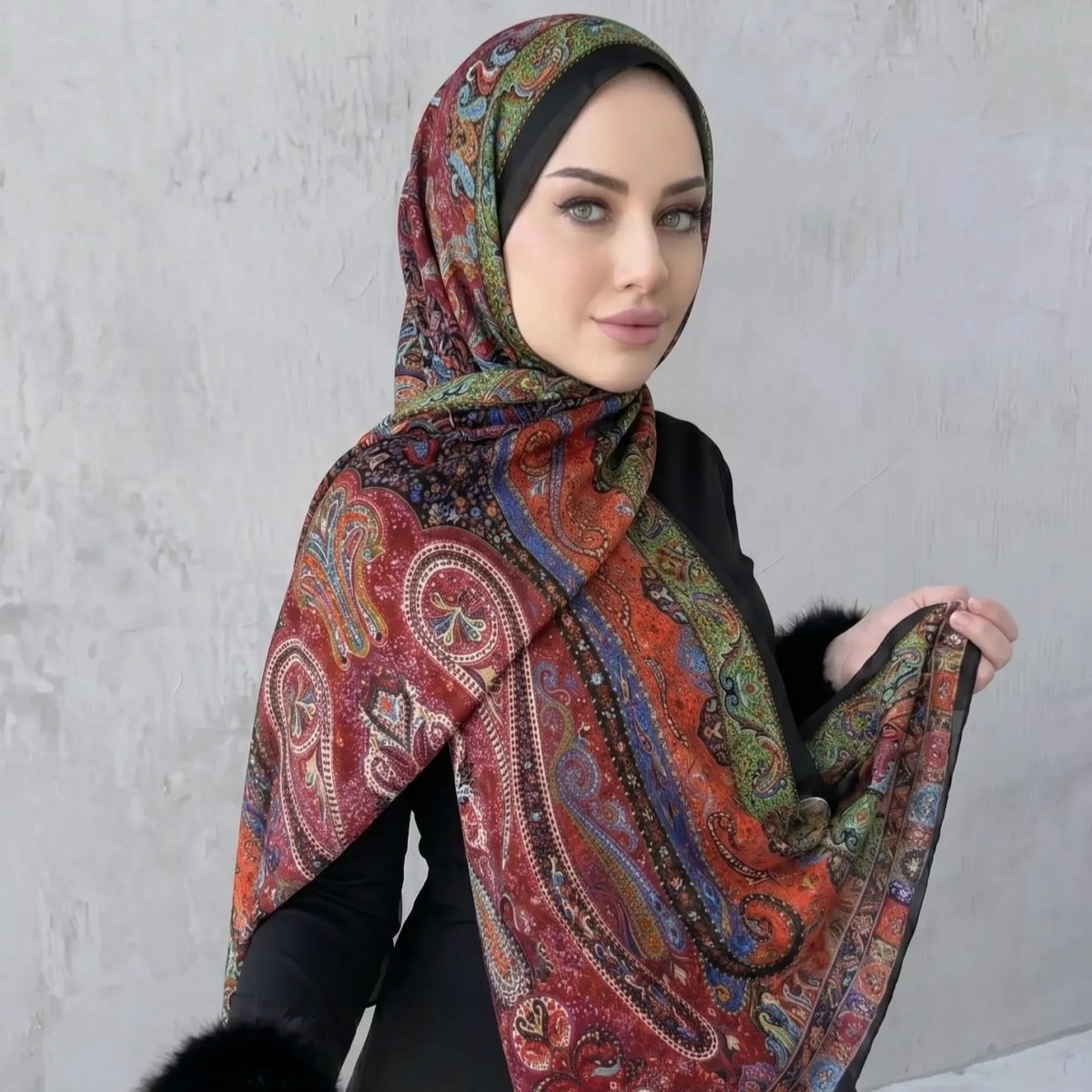 Écharpe hijab imprimée (MH239)