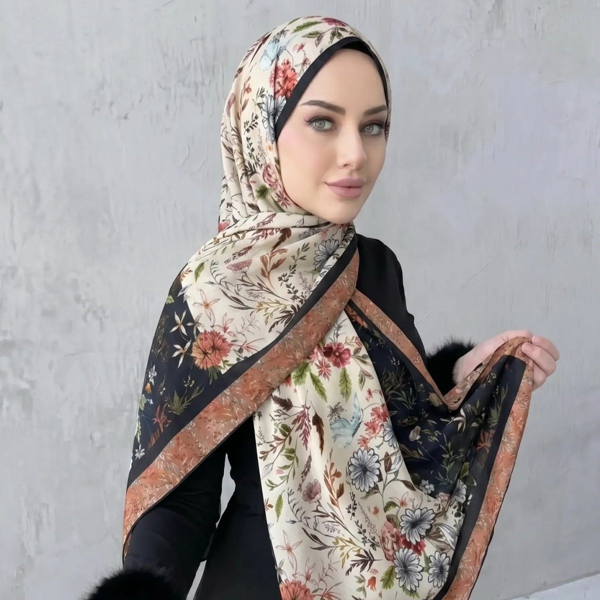 Écharpe hijab imprimée (MH239)