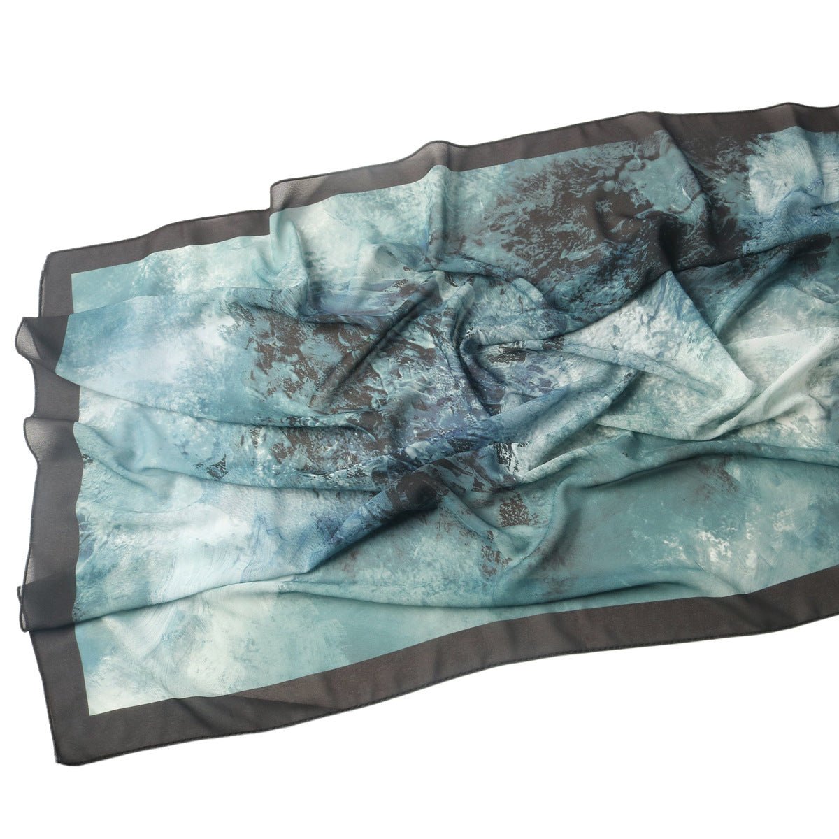 Écharpe Hijab en Mousseline Imprimée Élégante, Style Bohème, Respirante, Protection Solaire (MH136)