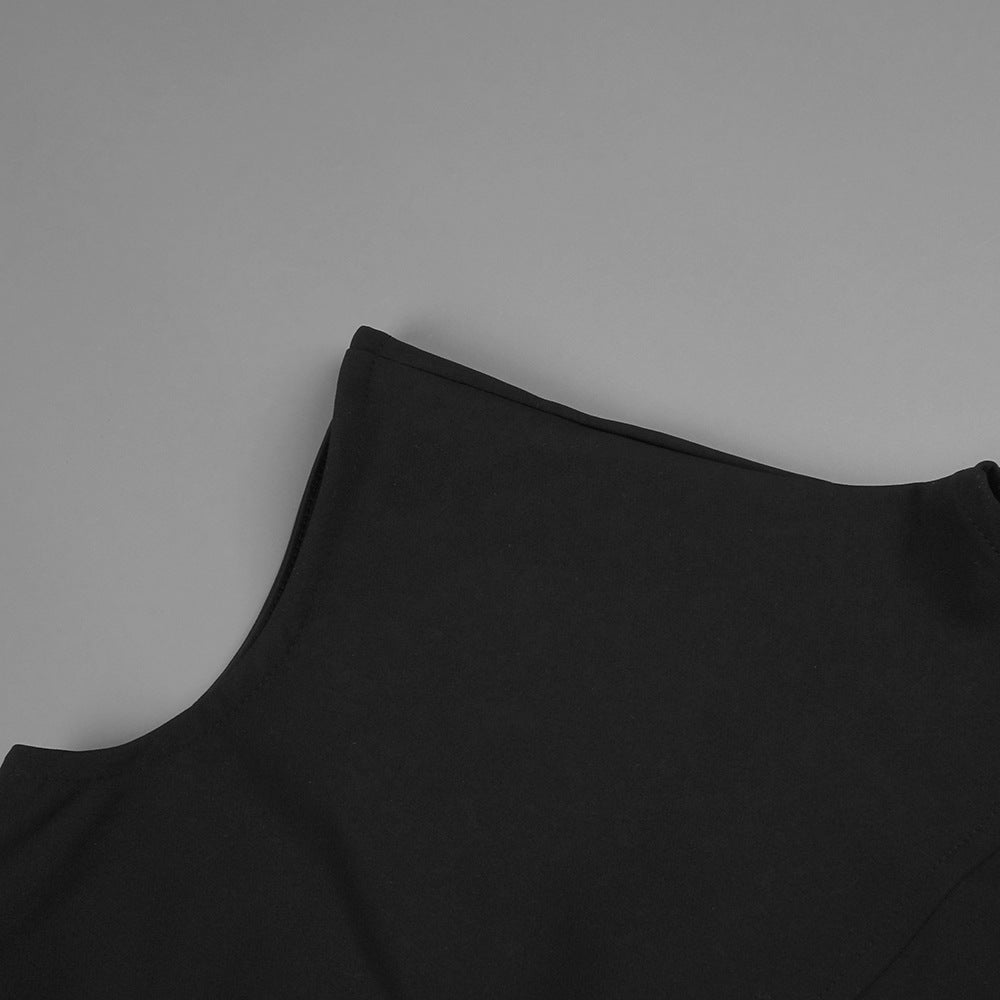 Robe Maxi Ajustée Sans Manches Minimaliste (MS382)
