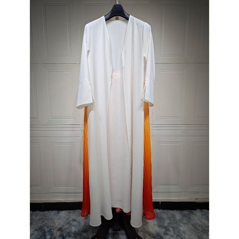 Robe Abaya Plissée Élégante à Dégradé | Robe Longue en Mousseline Pudique pour Femme Musulmane (MOA223)
