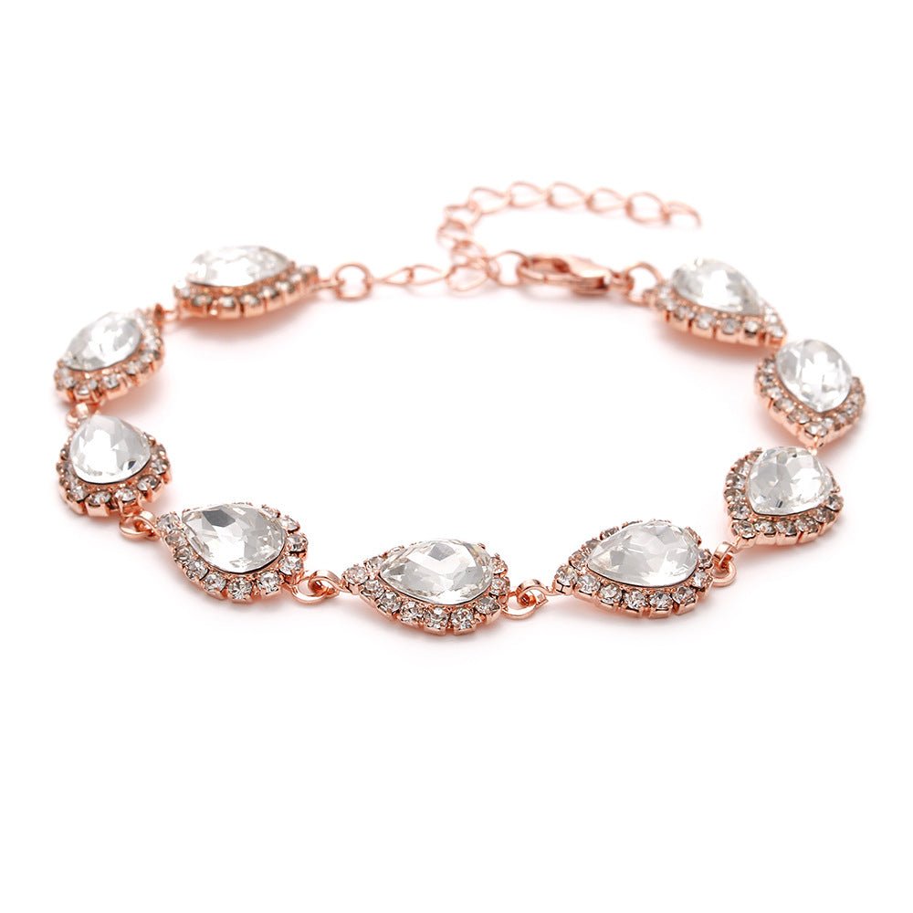 Collier et boucles d'oreilles pendantes MAC181 en zircons diamantés étincelants