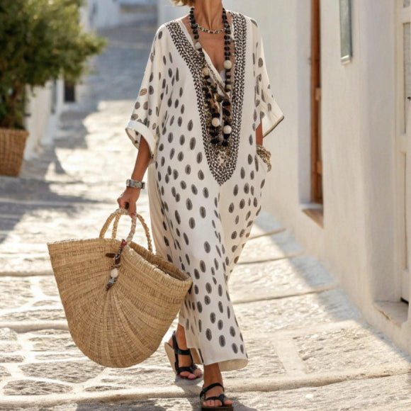 Robe Kaftan Maxi Imprimée (MS419)