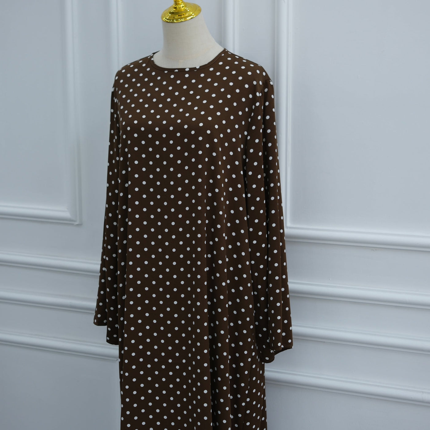 Abaya Maxi Dress Manches Évasées à Pois (MA464)