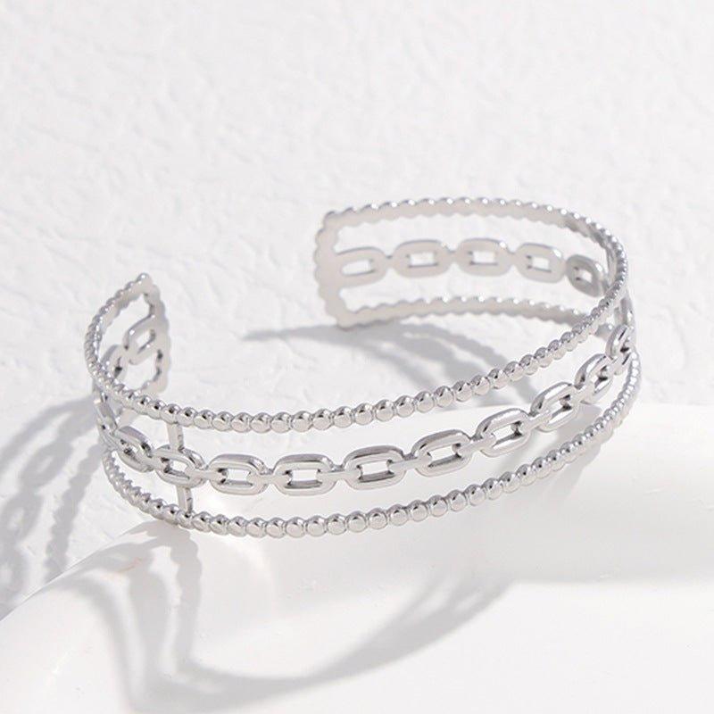 Bracelet ajustable MAC143 en acier titane, couleur inaltérable