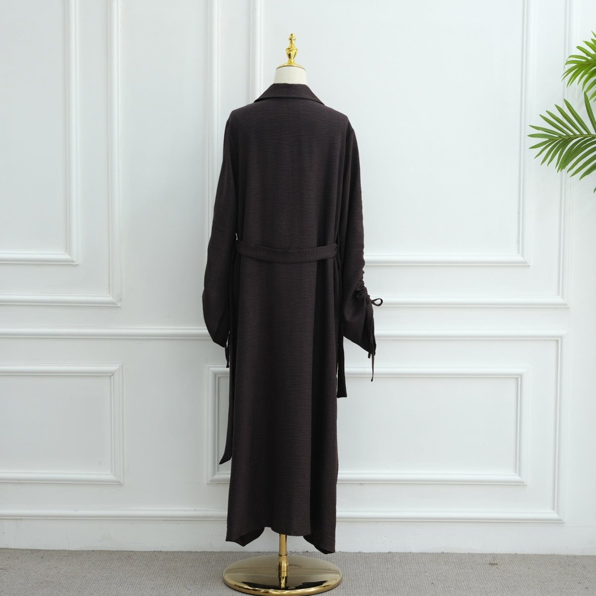 Blazer Cardigan ajusté à manches froncées | Veste ouverte en mélange de sergé (MOA246)