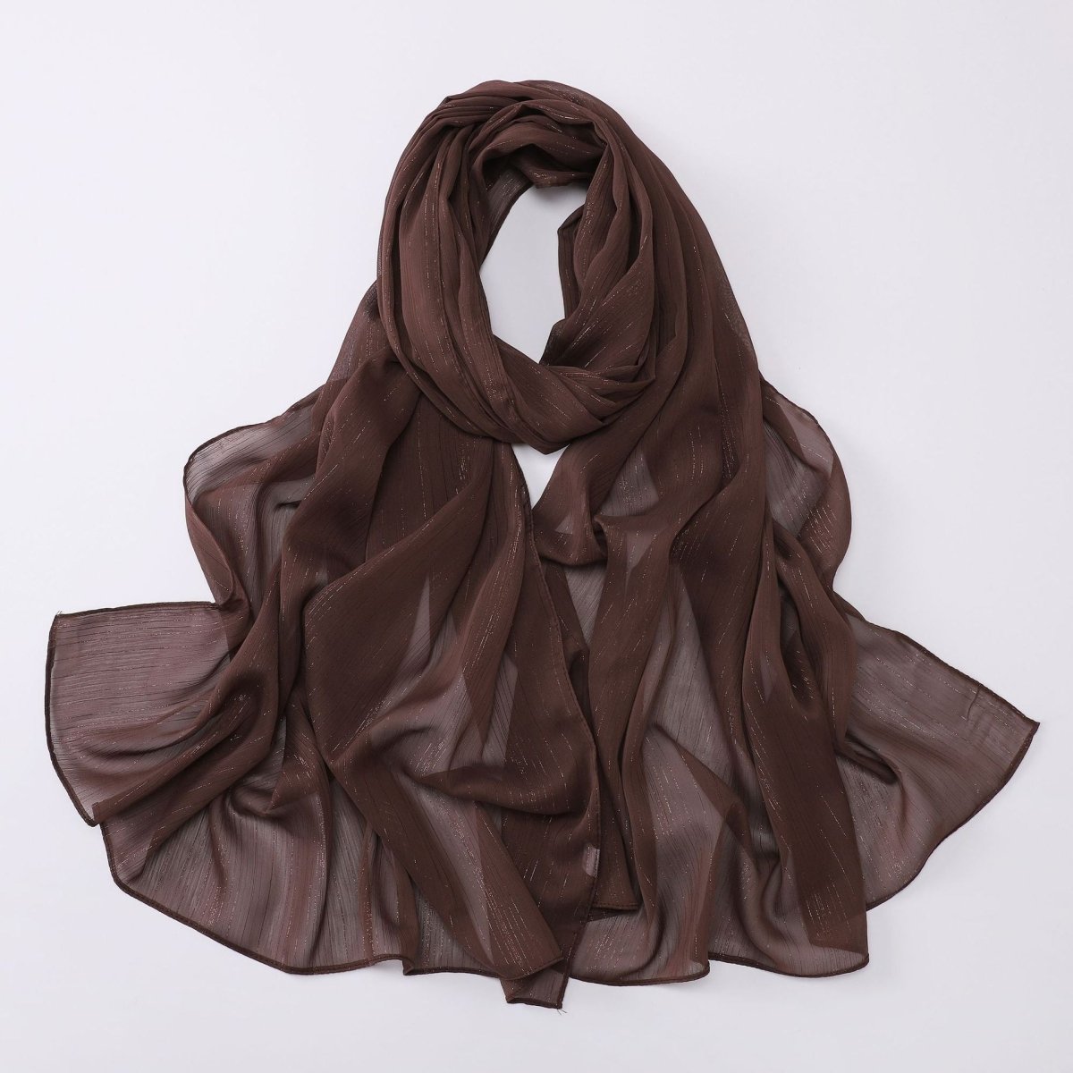 Foulard Effortless Grace Voile Chiffon Froissé Argenté (MH153)