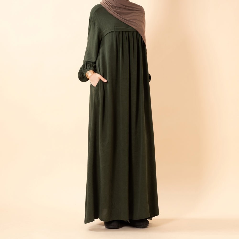 Abaya en crêpe avec poches sécurisées pour Omra (MA386)