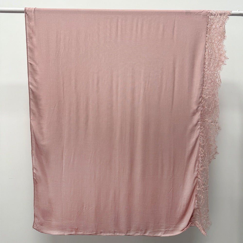 Hijab en rayonne avec bordure en dentelle (MH211)