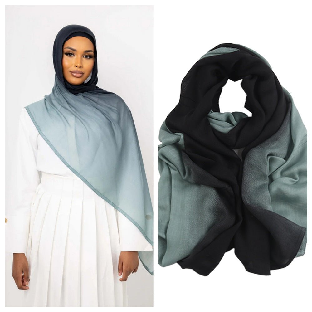 Collection de foulards en coton premium Hijab dégradé (MH123)