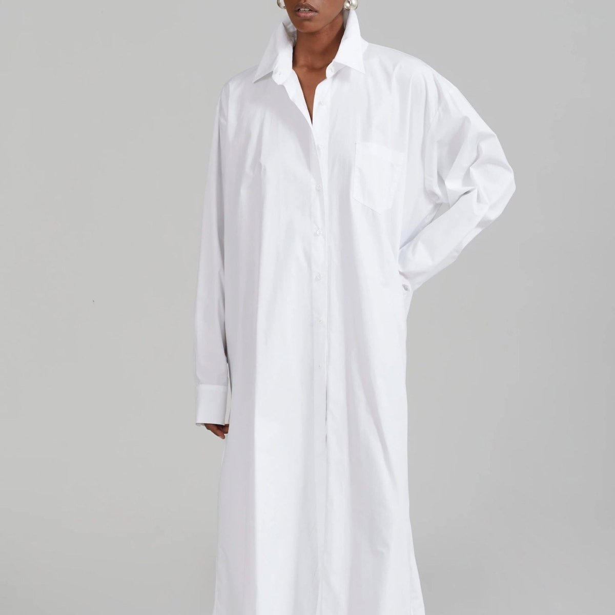 Robe-chemise oversize avec fentes latérales (MS332)