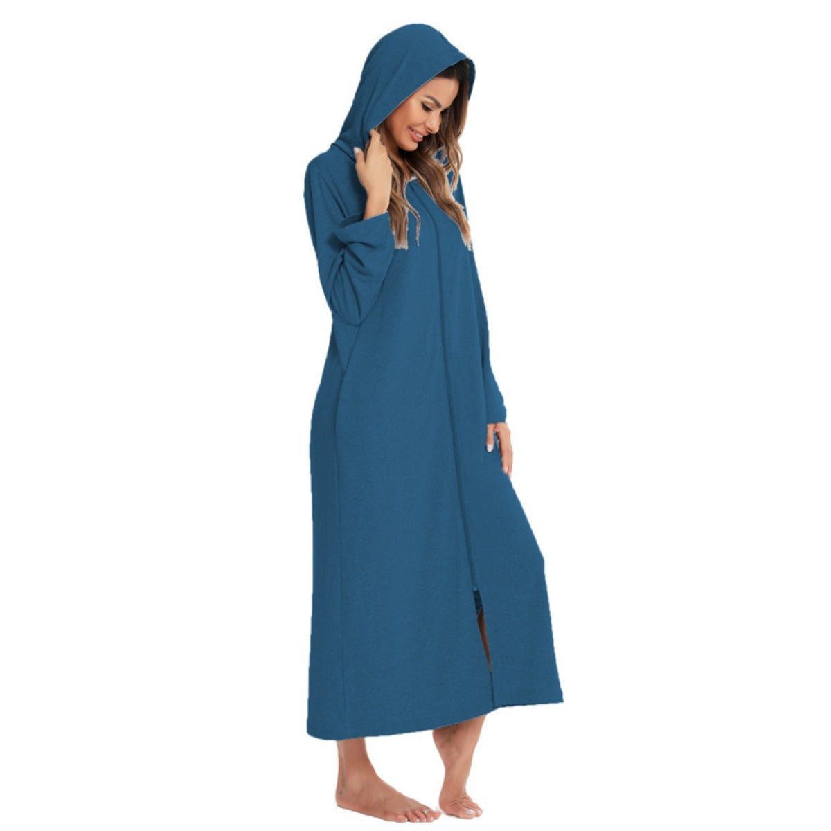 Cardigan long zippé et douillet avec poches | Confort Loungewear (MS110)