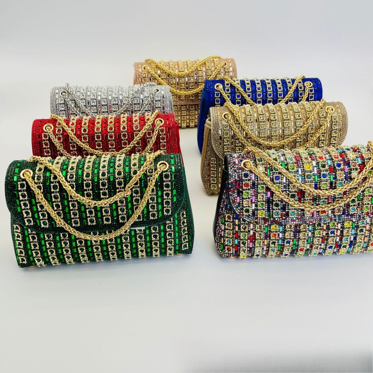 Sac pochette de soirée premium en strass cristal (MAC427)