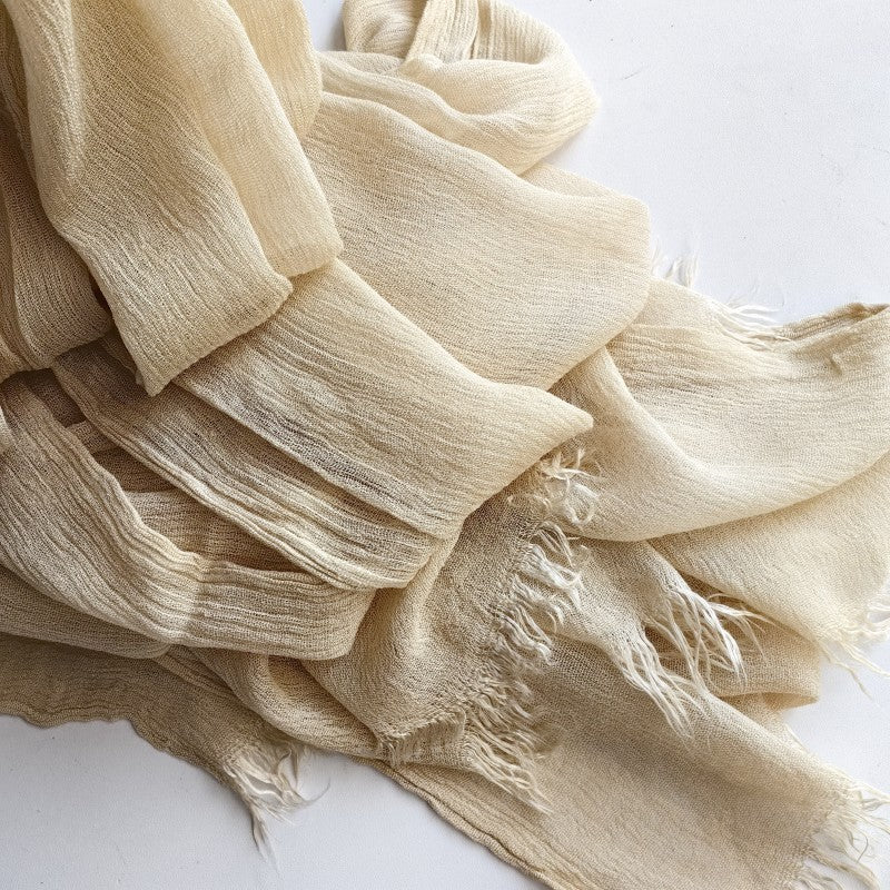 Hijab en coton à pompons | Hijab en crêpe à pompons (MH086)