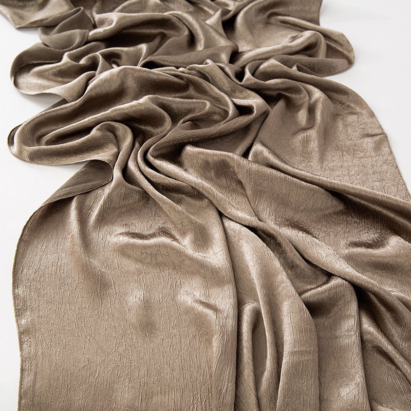 MH065 Satin Imitation Soie Froissé Brillant Écorce