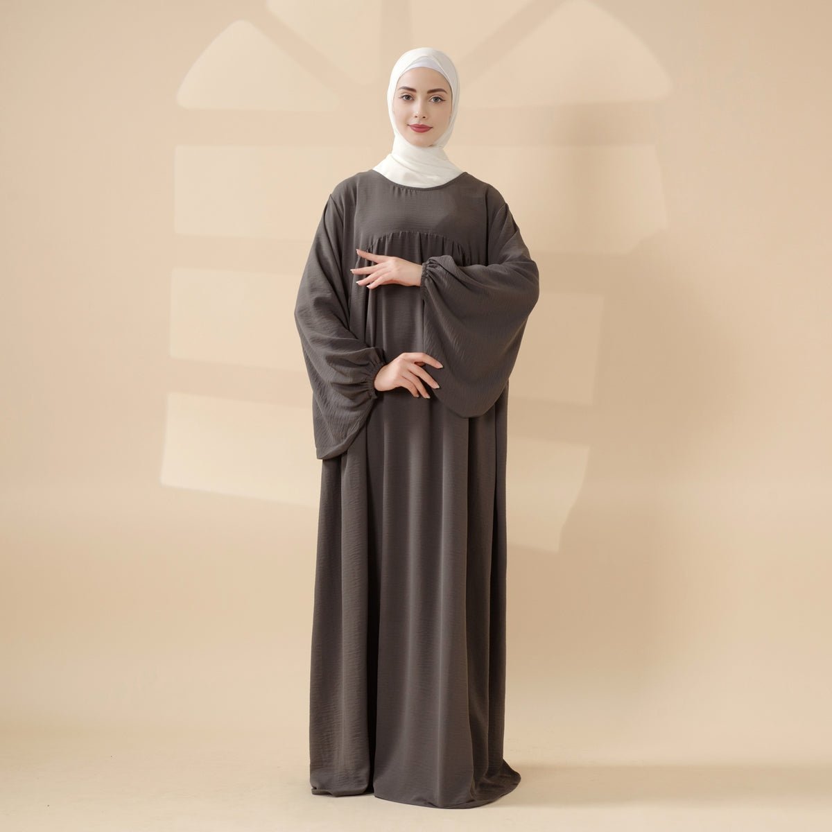 Abaya Réversible en Tissu Crêpe (MA035)
