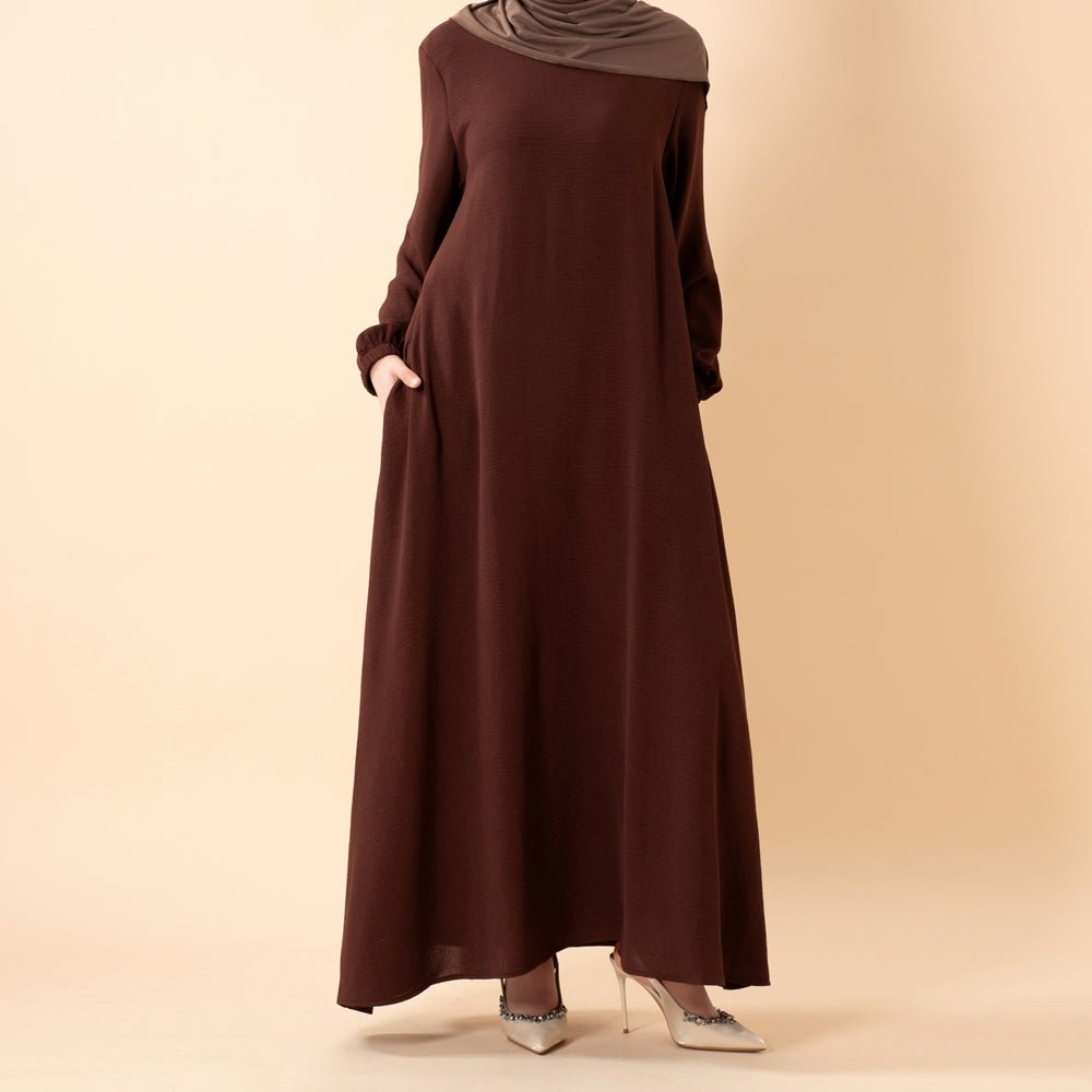 Robe Maxi Essential Flow en Crêpe avec Poches (UKMA385)