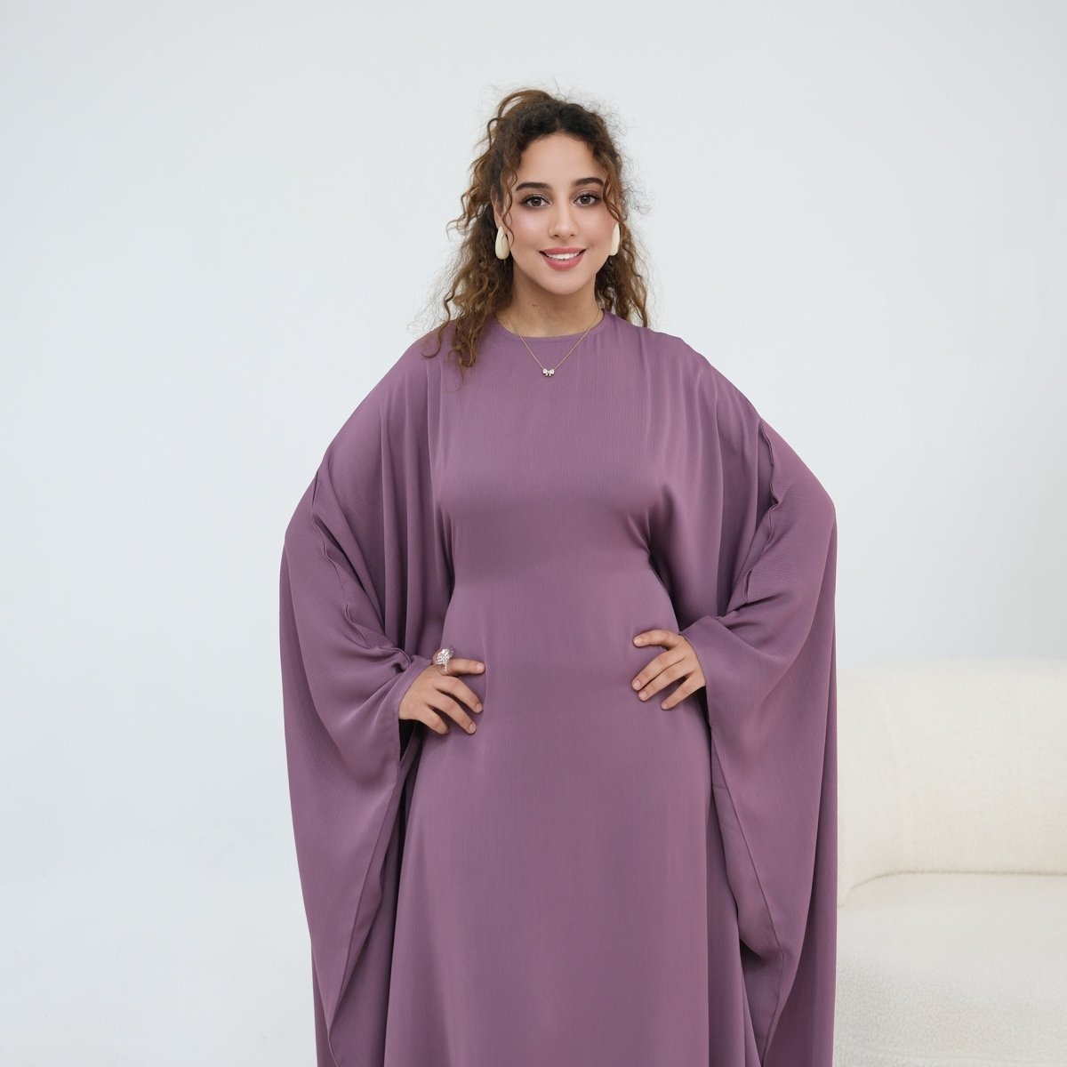 Robe Maxi Nida Crinkle Batwing Sleeve(MA458)