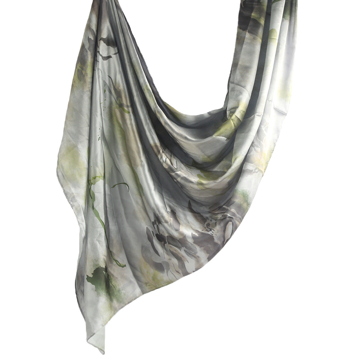 Foulard Hijab en Soie Imprimé Marbre (MH209)