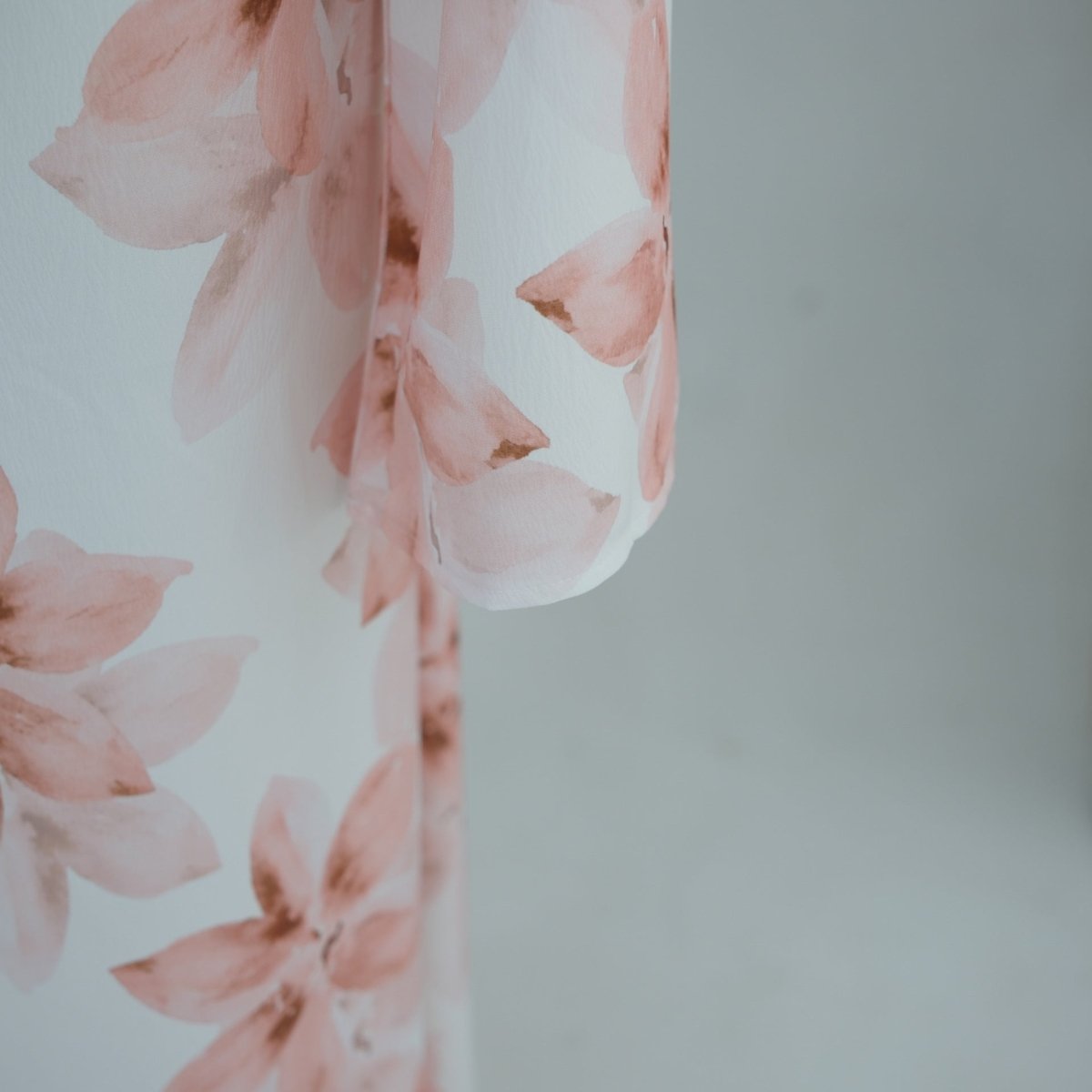 Robe Maxi Froissée Délavée à Imprimé Floral (MS437)