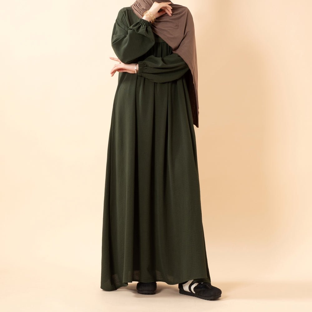 Abaya en crêpe avec poches sécurisées pour Omra (MA386)