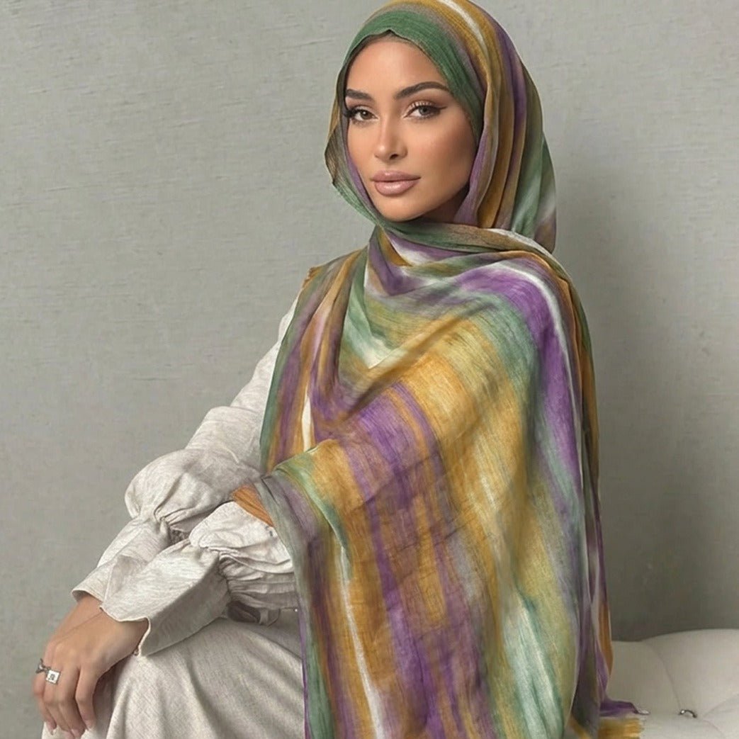 Écharpe Tie-Dye Dégradé en Rayonne | Hijab Dégradé en Rayonne (MH216)
