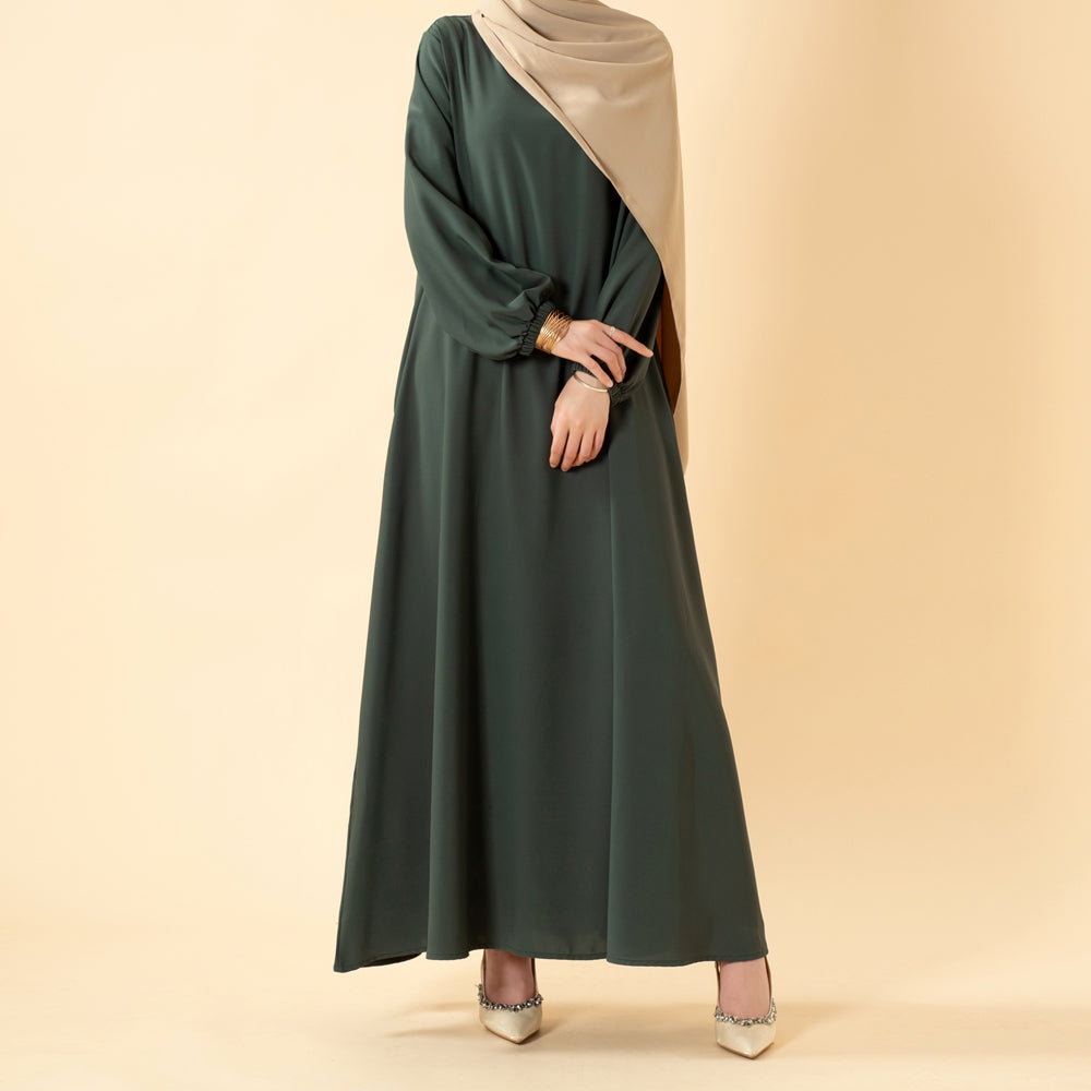 Abaya coupe parapluie essentielle premium à poches polyvalentes (MA113)