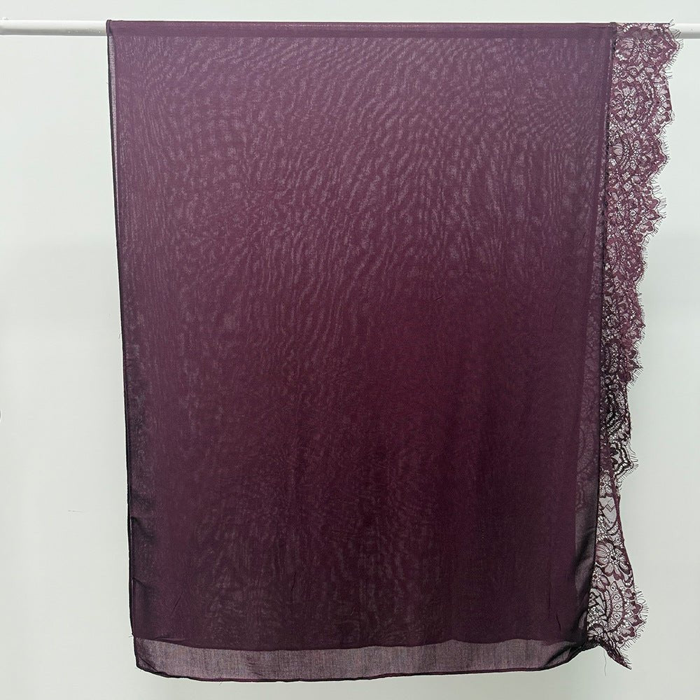 Hijab en rayonne avec bordure en dentelle (MH211)
