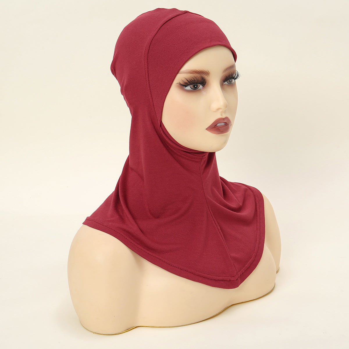 Bonnet sous-hijab en coton mercerisé premium simple couche de luxe, avec protection du menton (MH117)