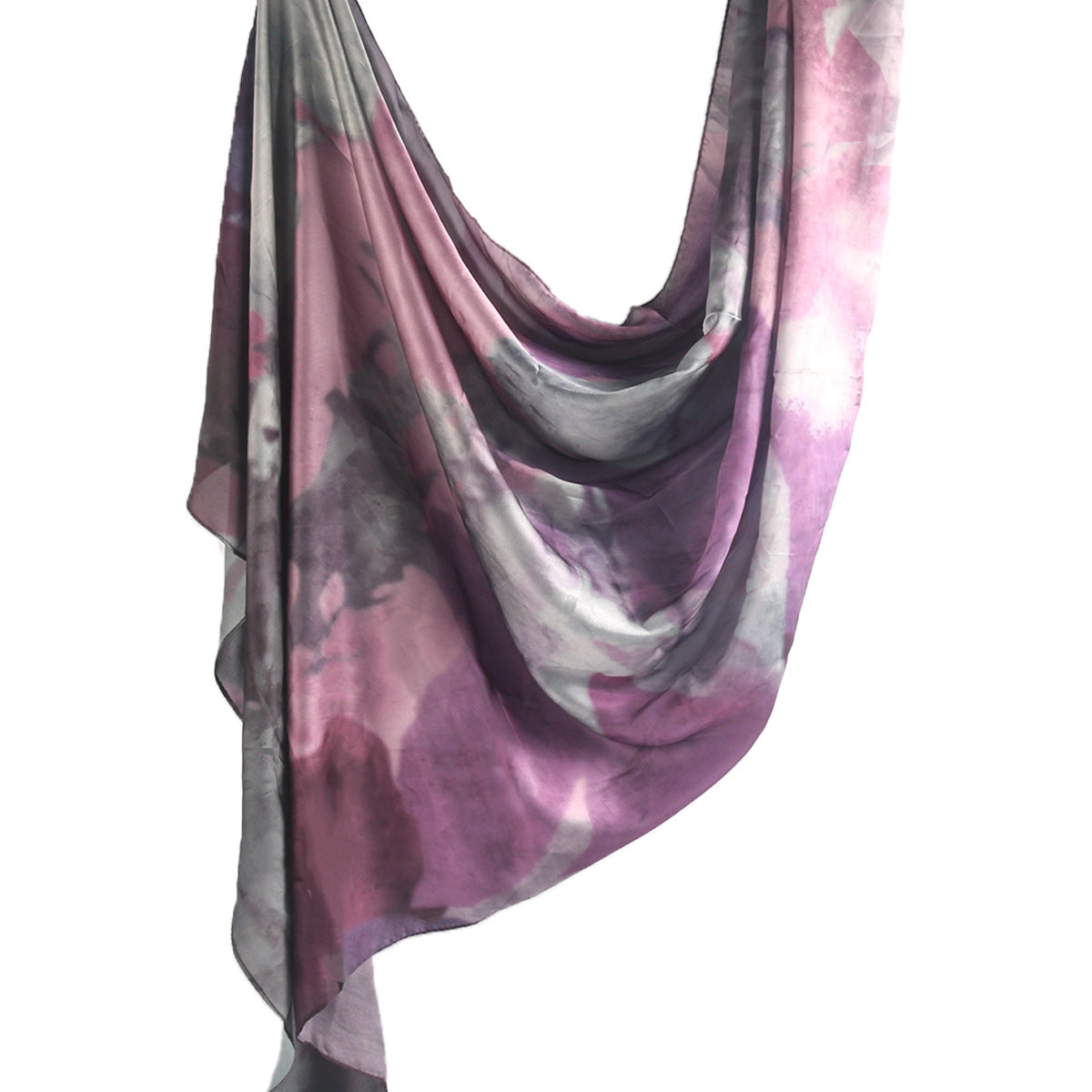 Foulard Hijab en Soie Imprimé Marbre (MH209)