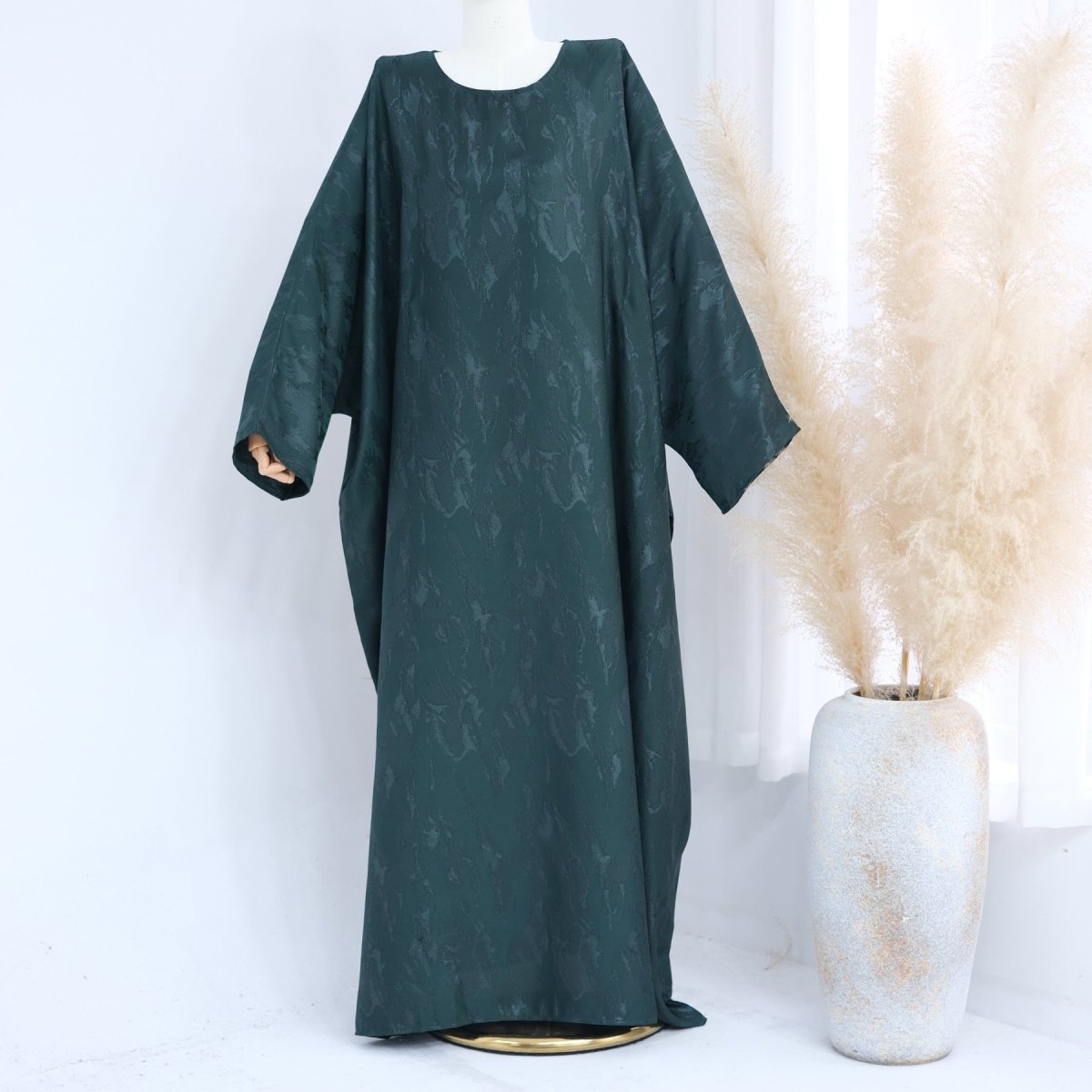 Abaya Maxi Manches Chauve-souris Jacquard (MA447)