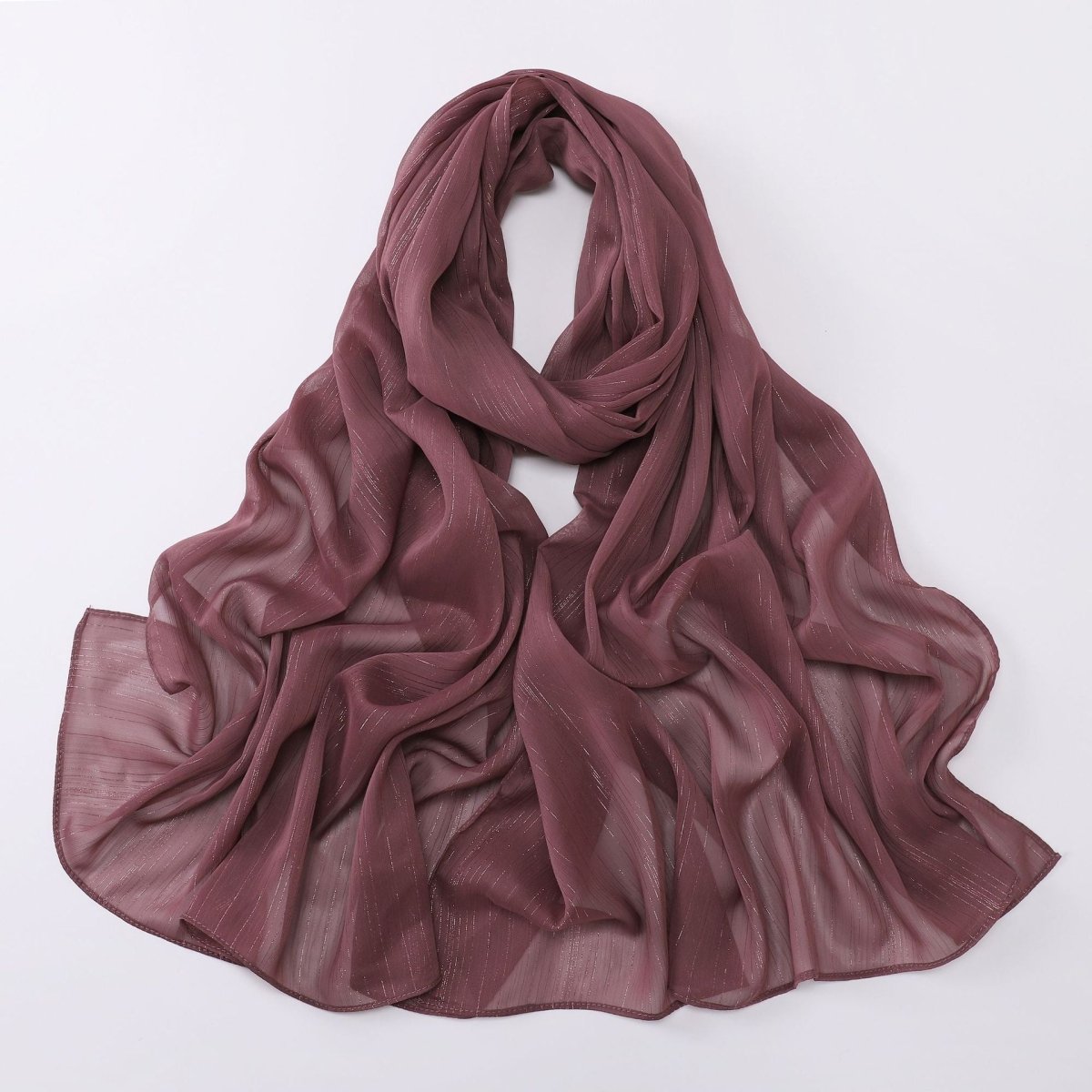 Foulard Effortless Grace Voile Chiffon Froissé Argenté (MH153)