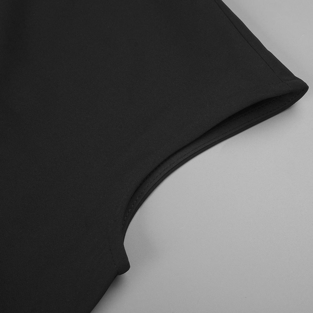 Robe Maxi Ajustée Sans Manches Minimaliste (MS382)