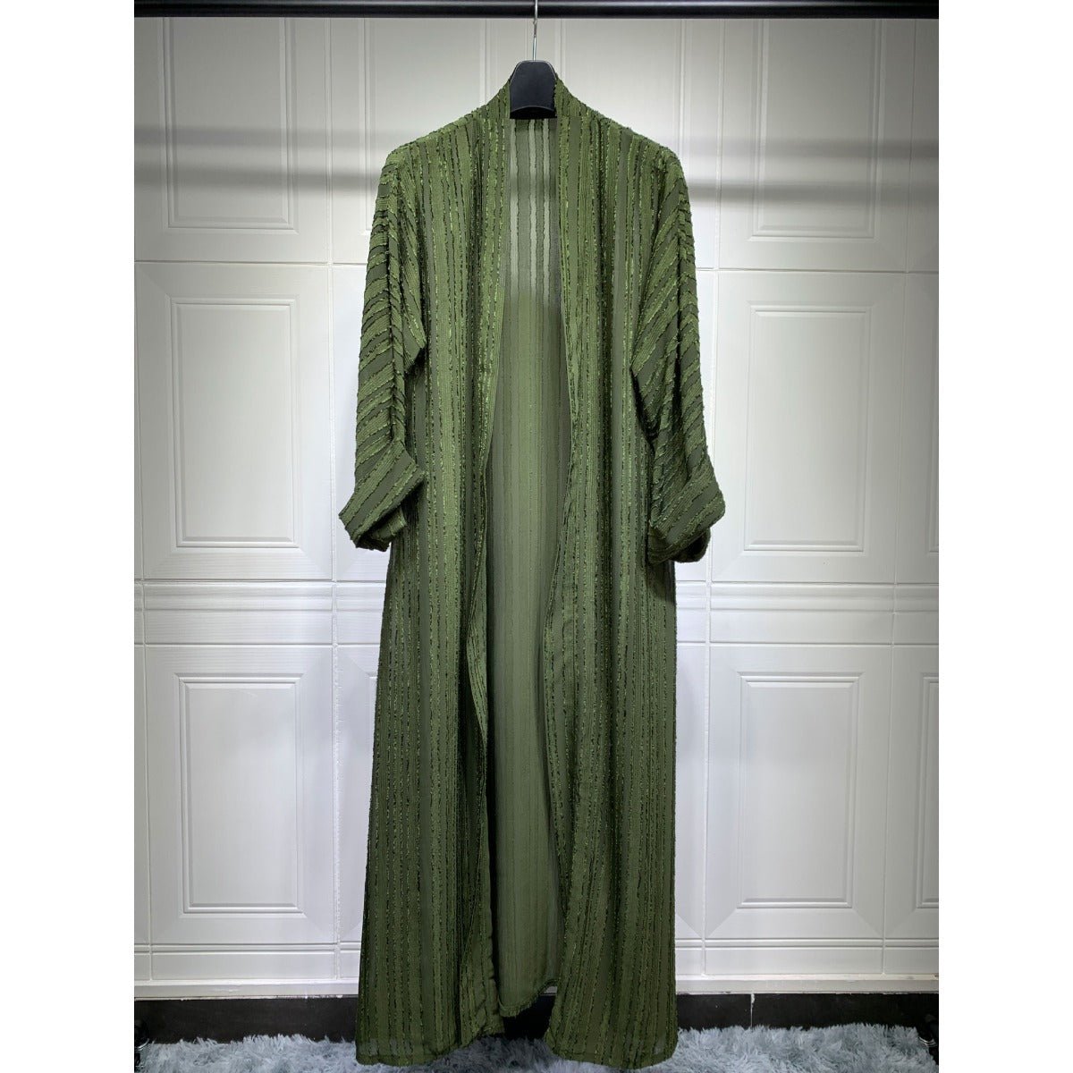 Cardigan Abaya Tricoté Vintage | Veste Longue Ouverte Modeste pour Femme (MOA217)