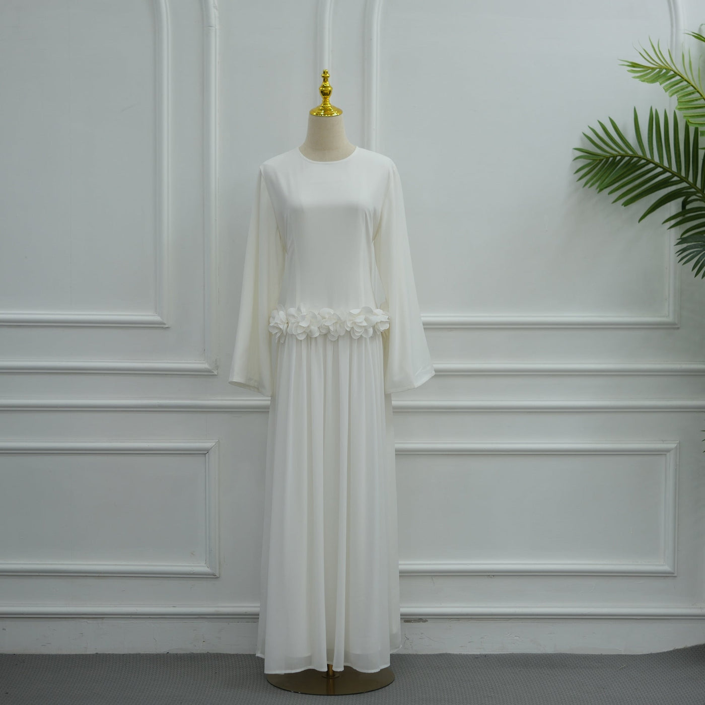 Robe Maxi Ajustée à la Taille 3D Rose(MS515)