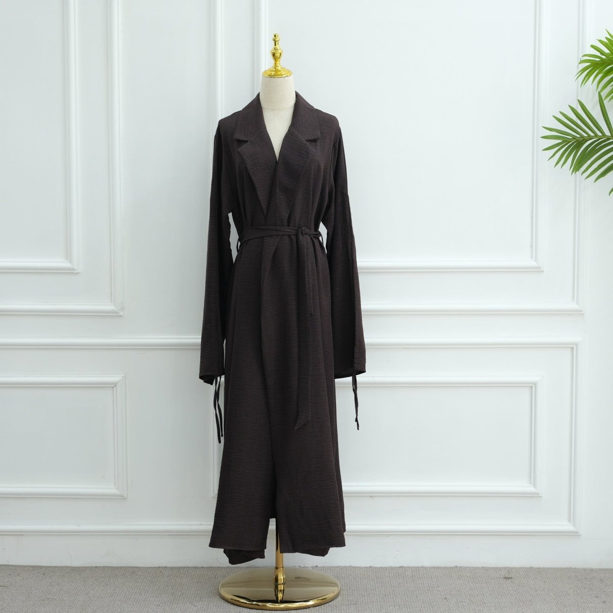 Blazer Cardigan ajusté à manches froncées | Veste ouverte en mélange de sergé (MOA246)