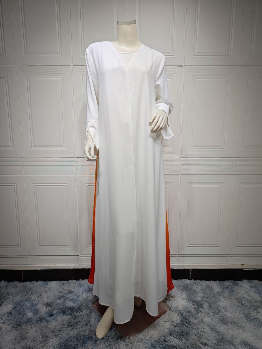 Robe Abaya Plissée Élégante à Dégradé | Robe Longue en Mousseline Pudique pour Femme Musulmane (MOA223)