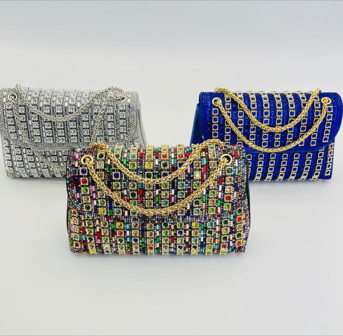 Sac pochette de soirée premium en strass cristal (MAC427)